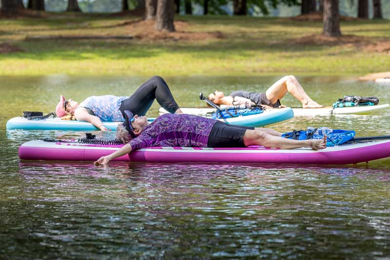 sup yoga on Lake Lanier, GA